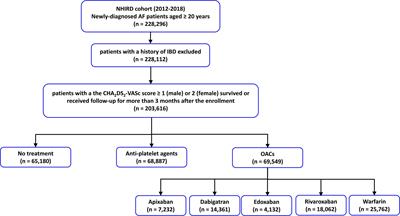 Risk of Ischemic Bowel Disease in Patients With Atrial Fibrillation Receiving Warfarin or Non-vitamin K Antagonist Oral Anticoagulants